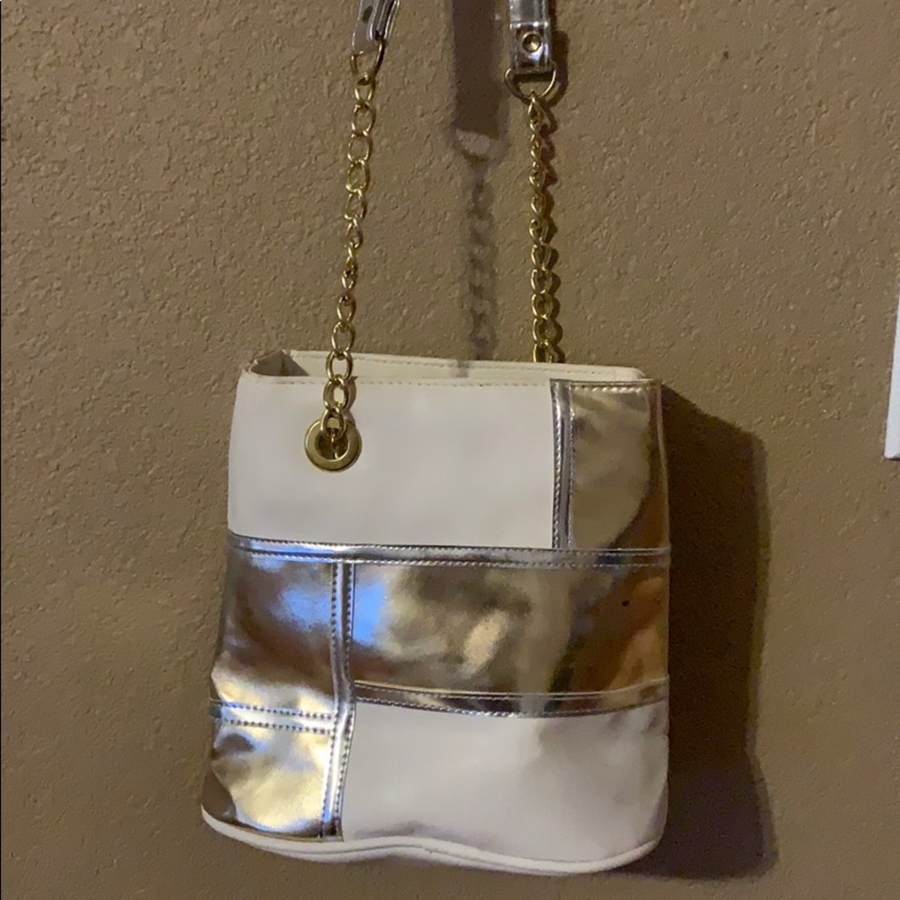 White and gold purse